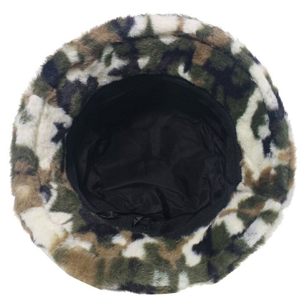 [New] Women's camo fur bucket hat - Picture 8 of 11